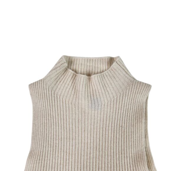 MAEVE Anthropologie Sweater Womens Medium Petite Cream Cashmere Ribbed Knit - Picture 6 of 15